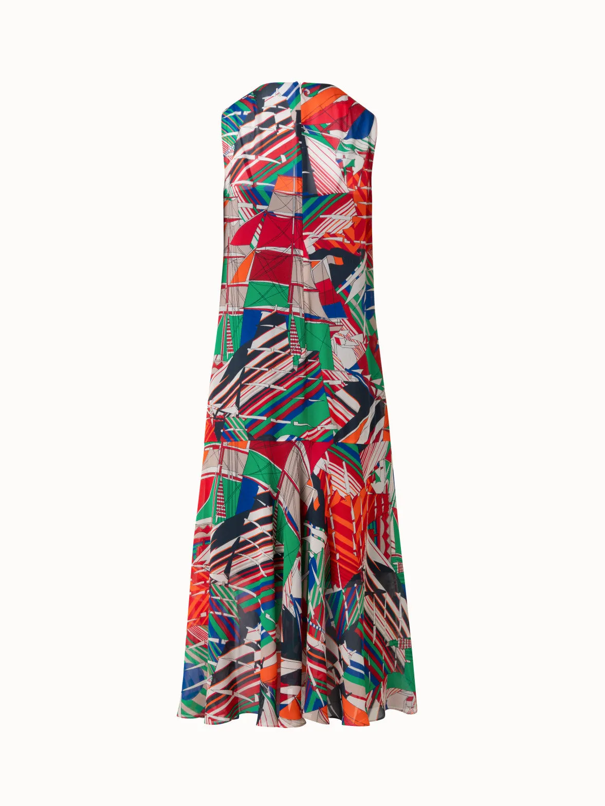 A-Line Midi Dress with Sea Clipper Print