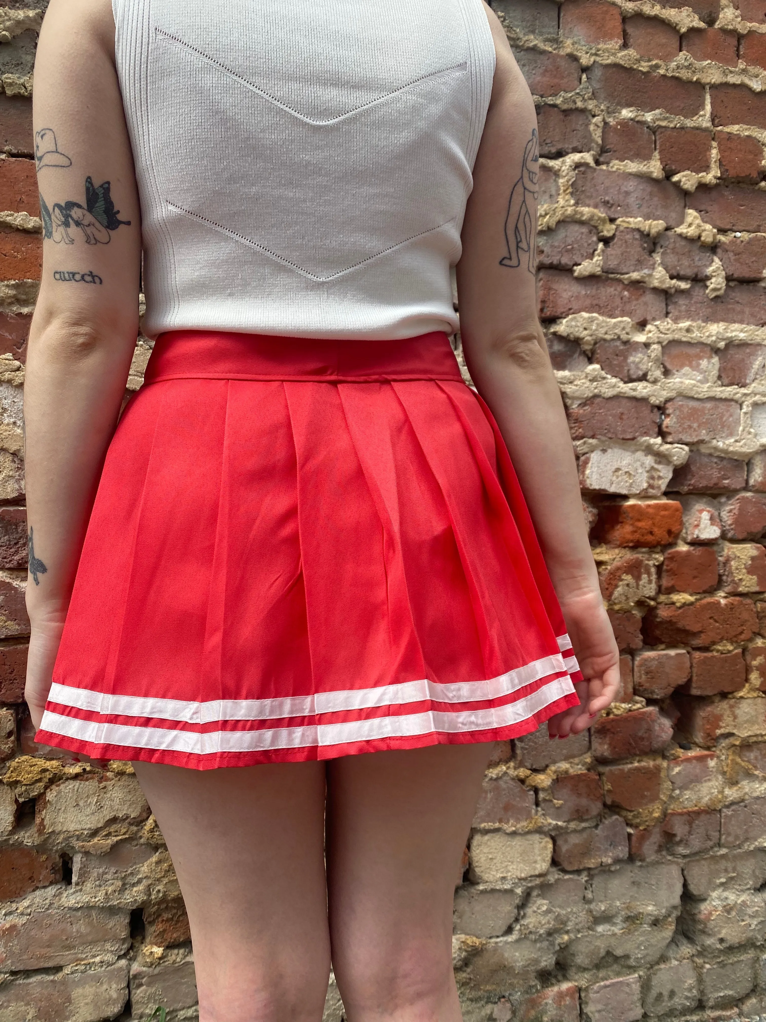 Adjustable Red Cheerleader Skirt