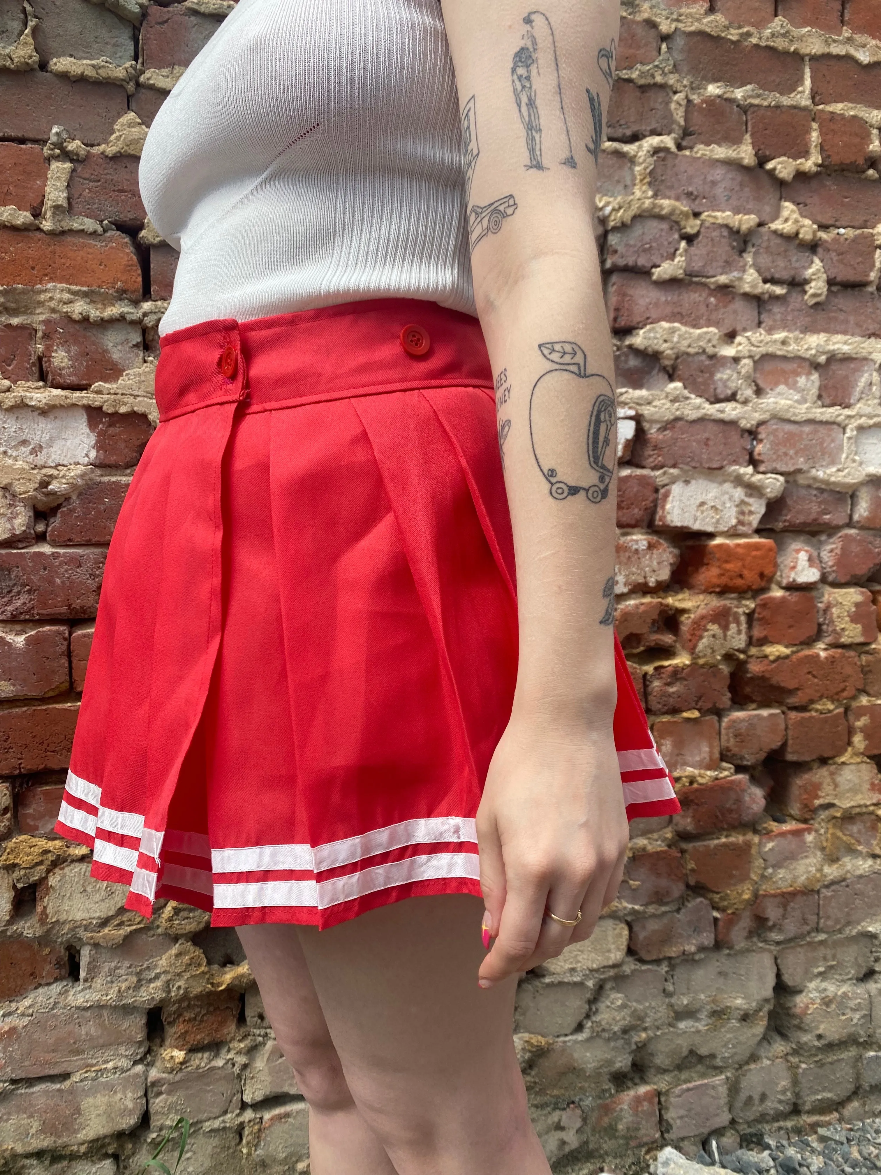 Adjustable Red Cheerleader Skirt