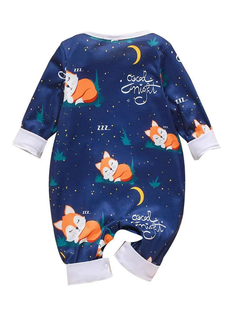 Adorable Fox Good Night Baby Overall