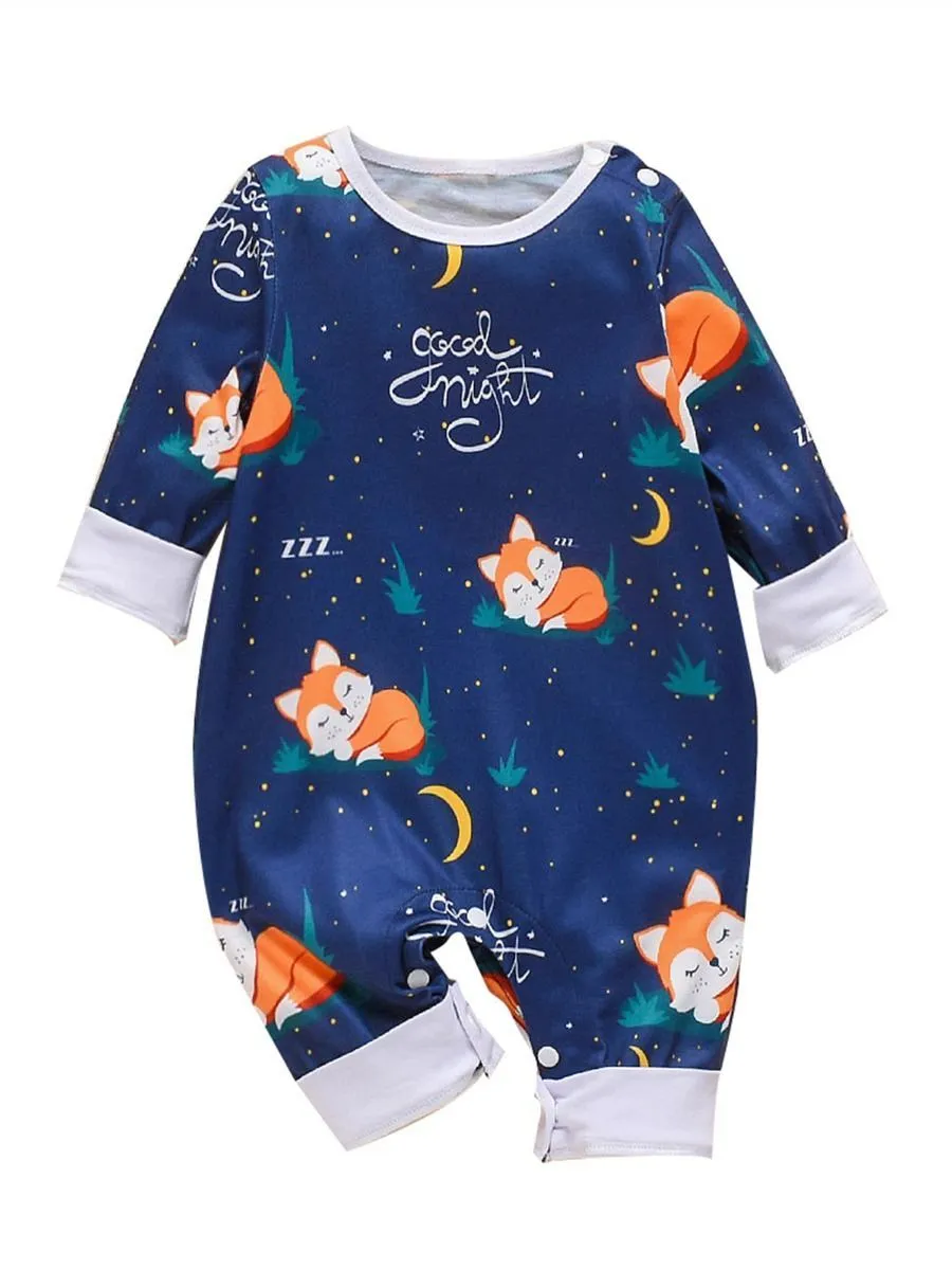 Adorable Fox Good Night Baby Overall