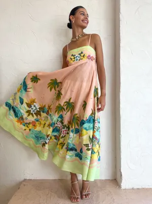 Alemais Mermaid Point Sundress in Guava