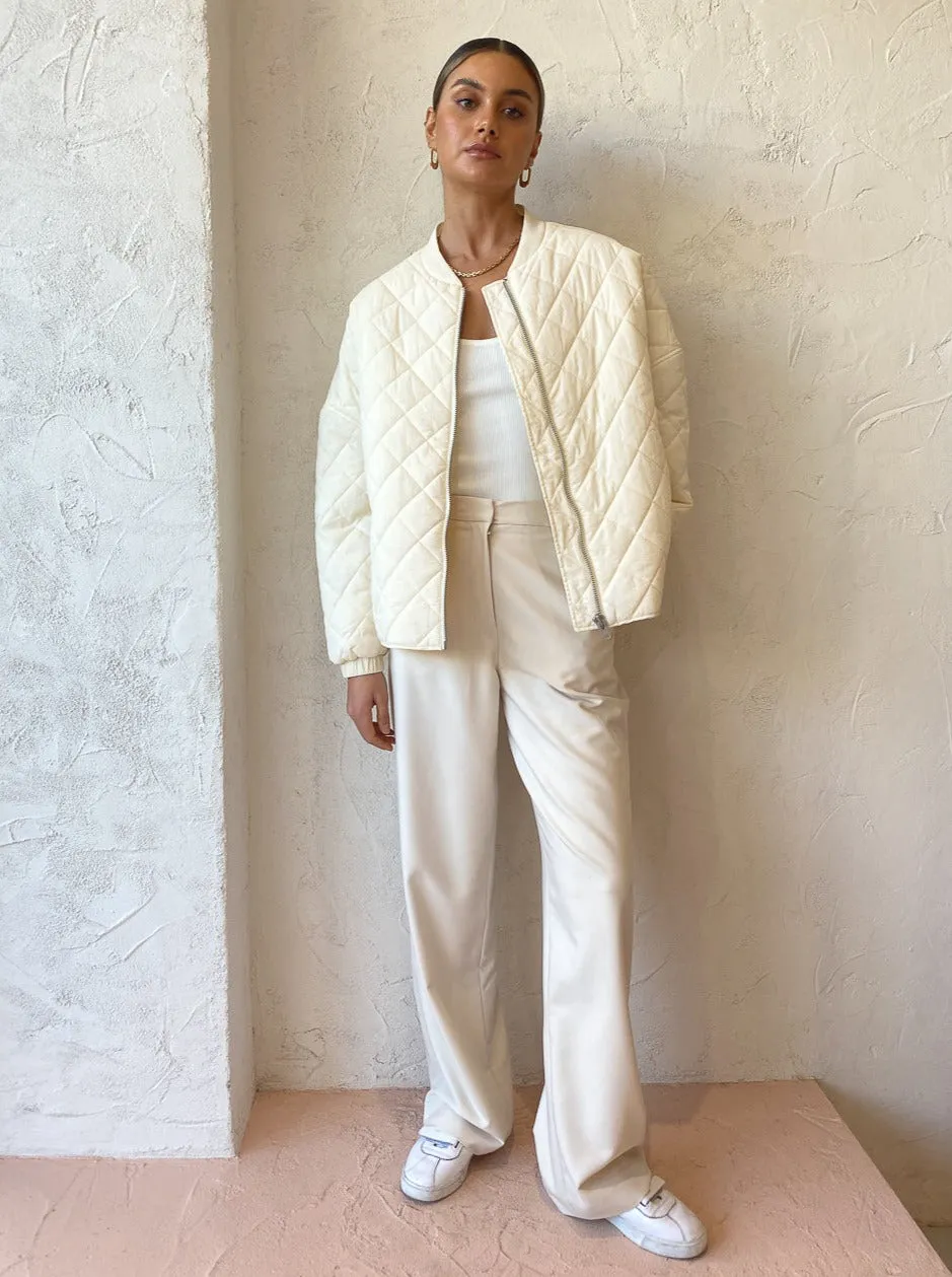 Assembly Label Willa Quilted Jacket in Antique White