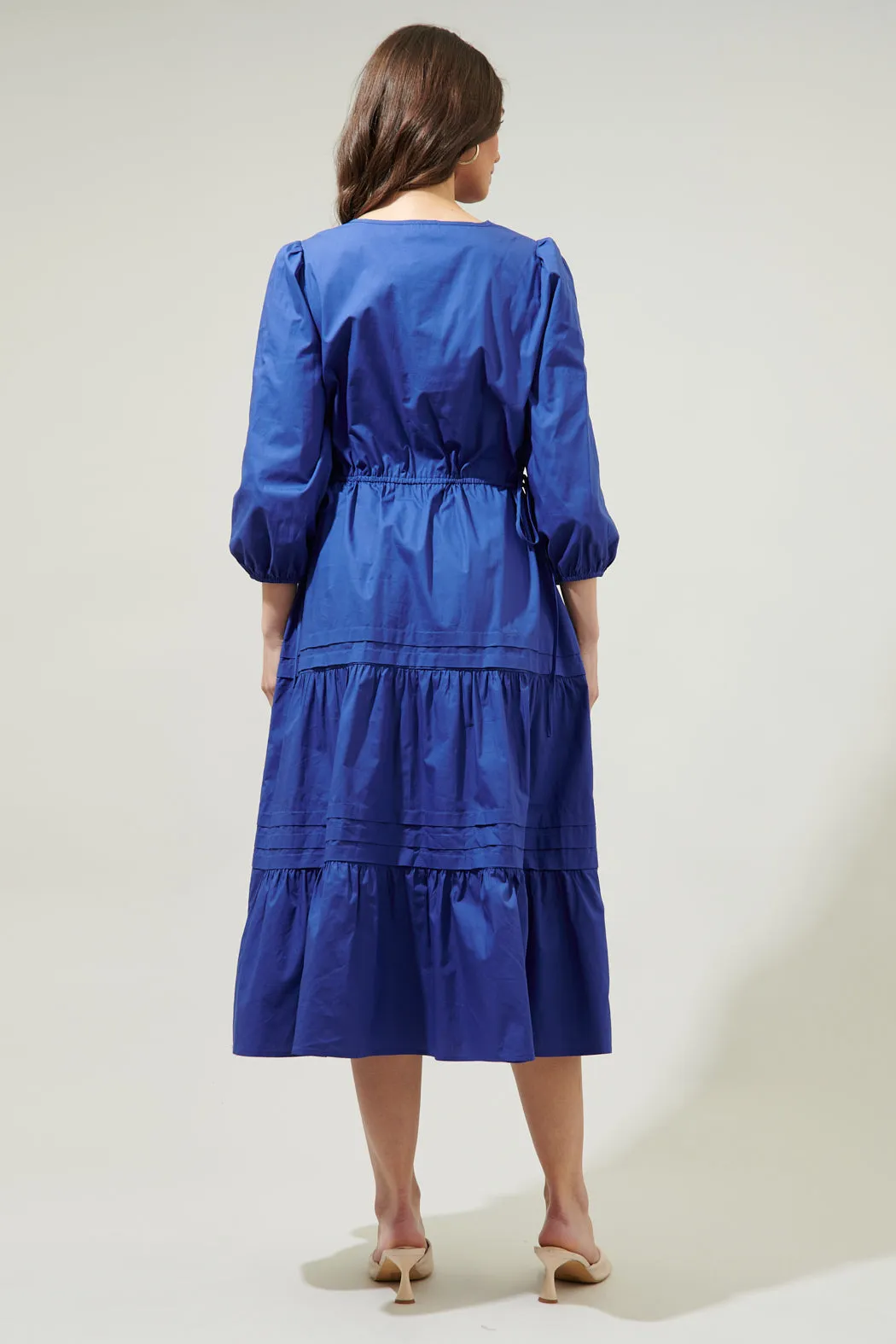 Atelier Poplin Tiered Midi Dress