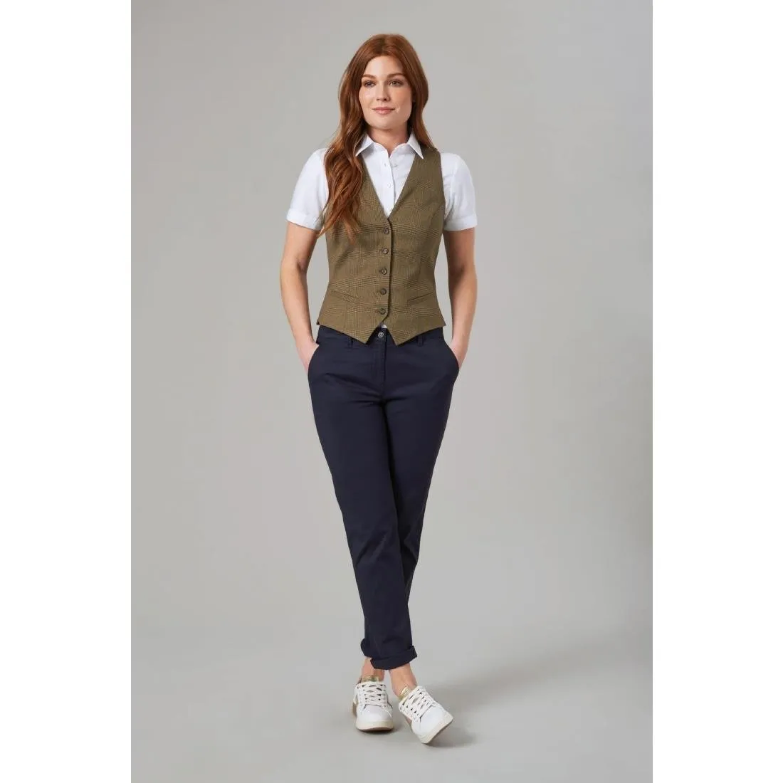 BA082-24 Brook Taverner Womens Houston Slim Leg Chinos Navy Size 24