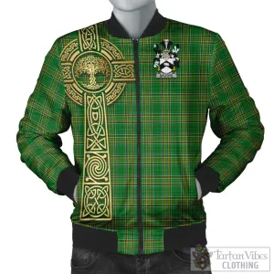 Balfour Irish Clan Tartan Bomber Jacket with Coat of Arms Celtic Tree of Life Style