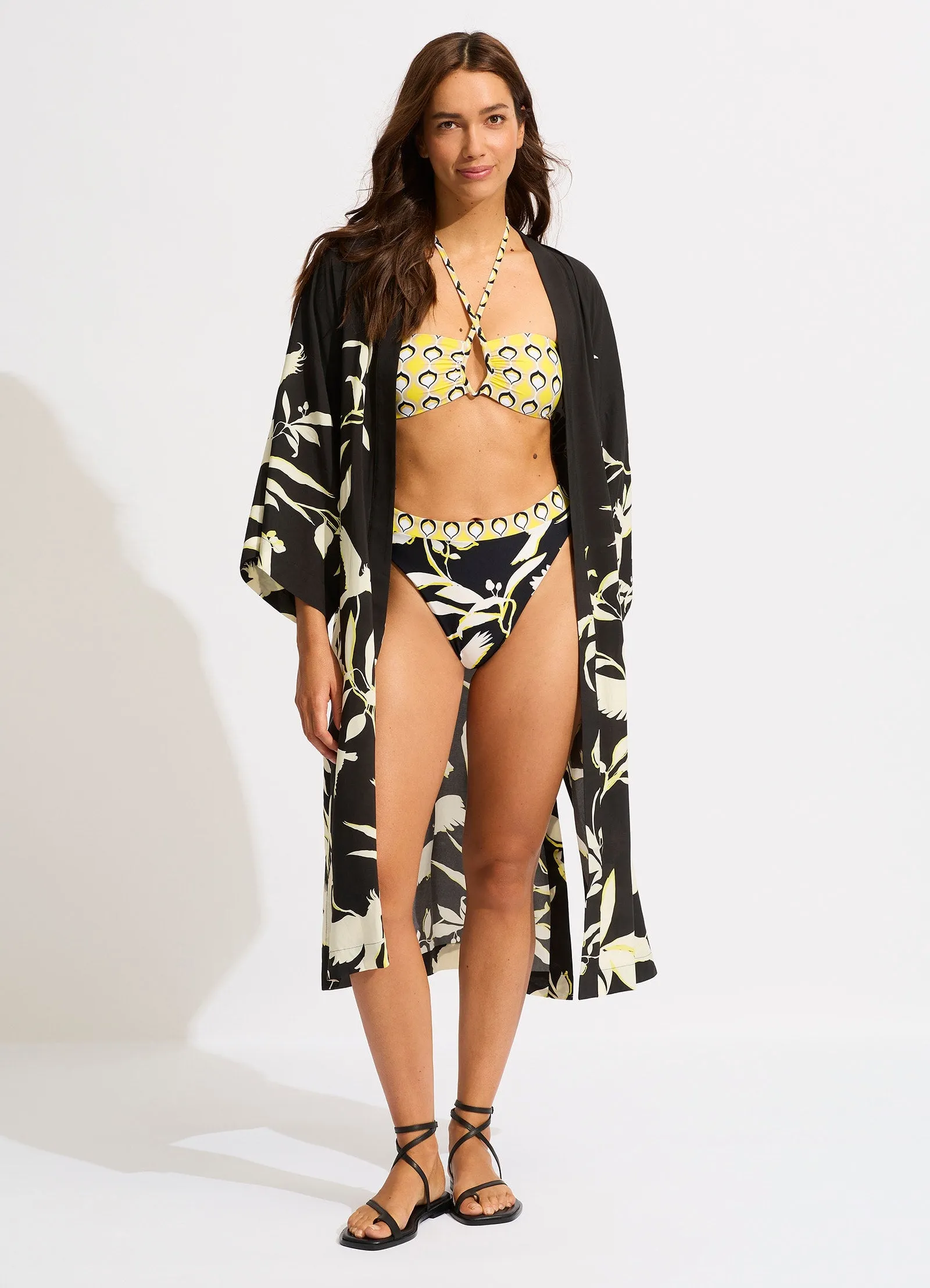 Birds Of Paradise Kimono - Black