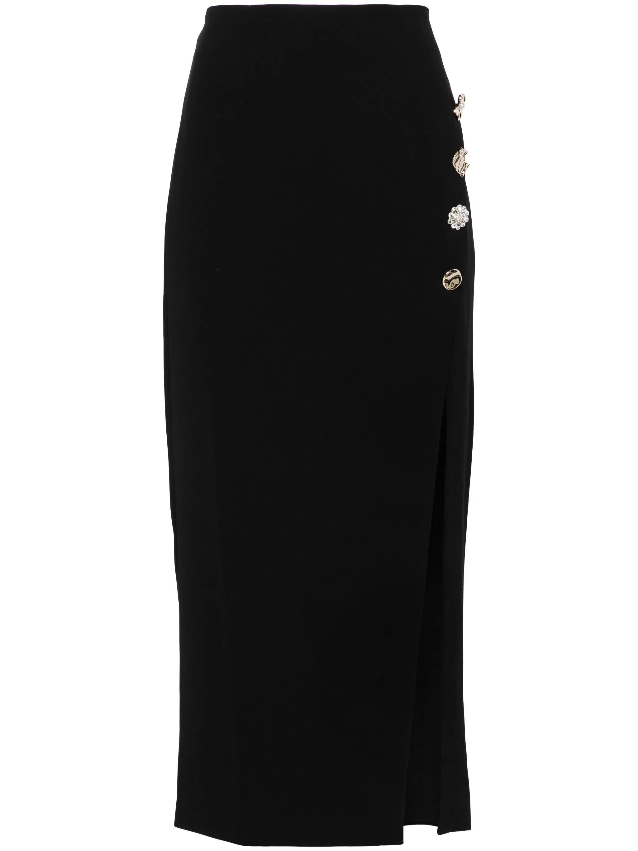 Black Crepe Midi Skirt