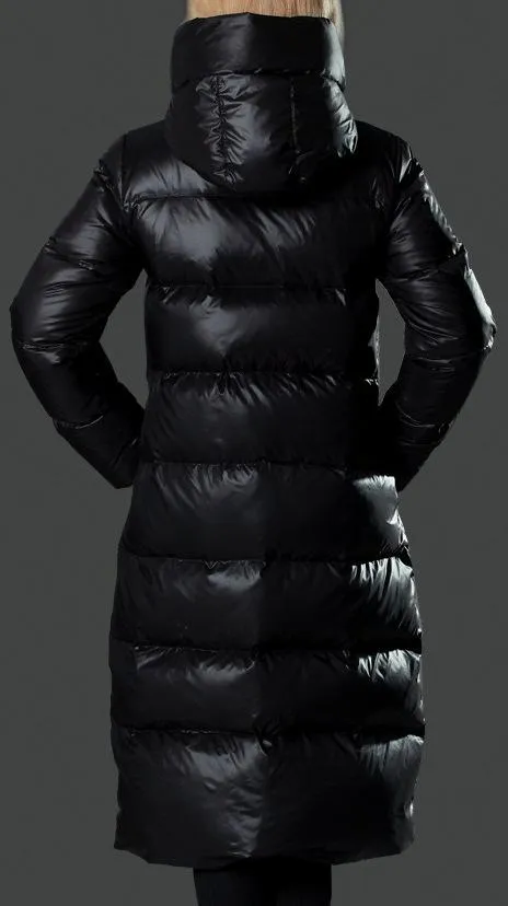 Black Hooded Puffer Coat