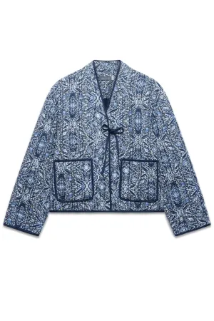 Blue Print Quilted Jacket