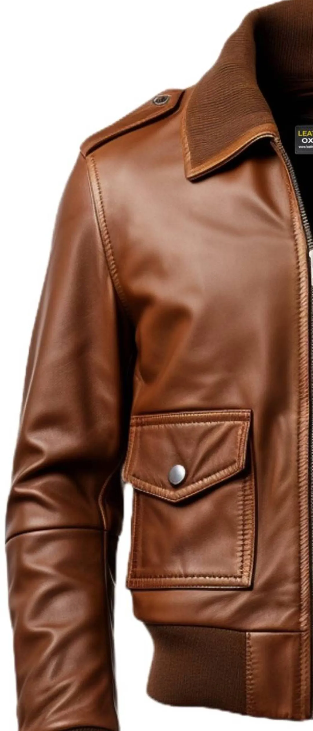 Brown Bomber Aviator Leather Jacket