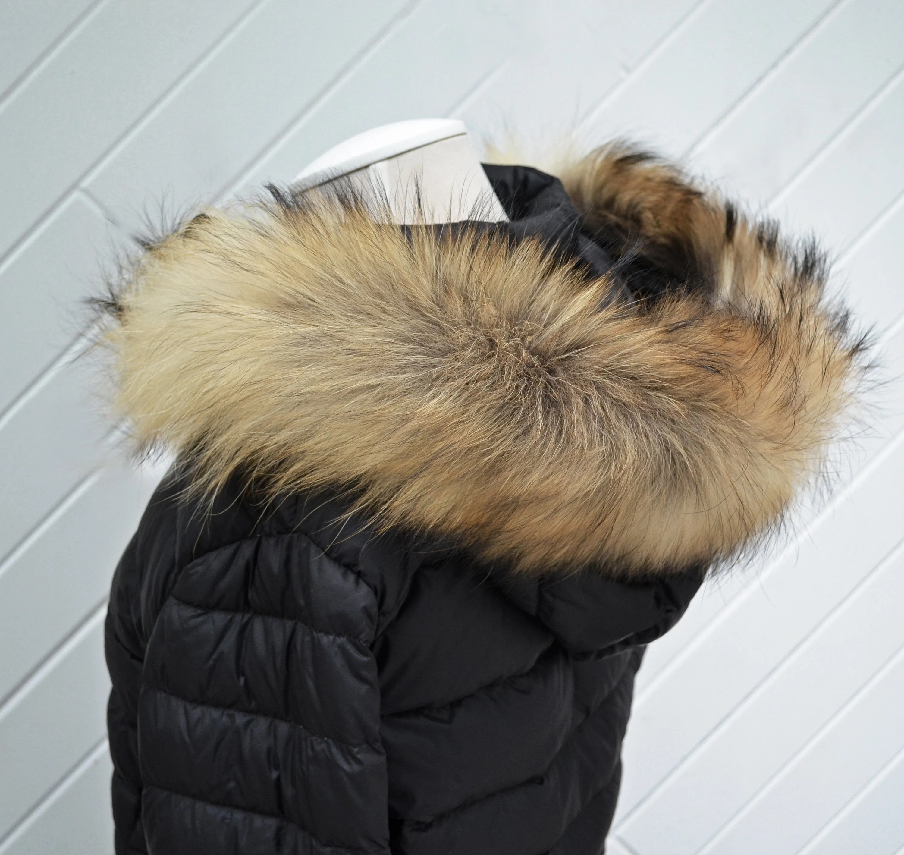 BY ORDER, Real Raccoon Fur (Tail) Trim Hood, Fur collar trim, Raccoon Fur Collar, Fur Scarf, Fur Ruff, Fur Hood, Fur stripe, Coat Trim