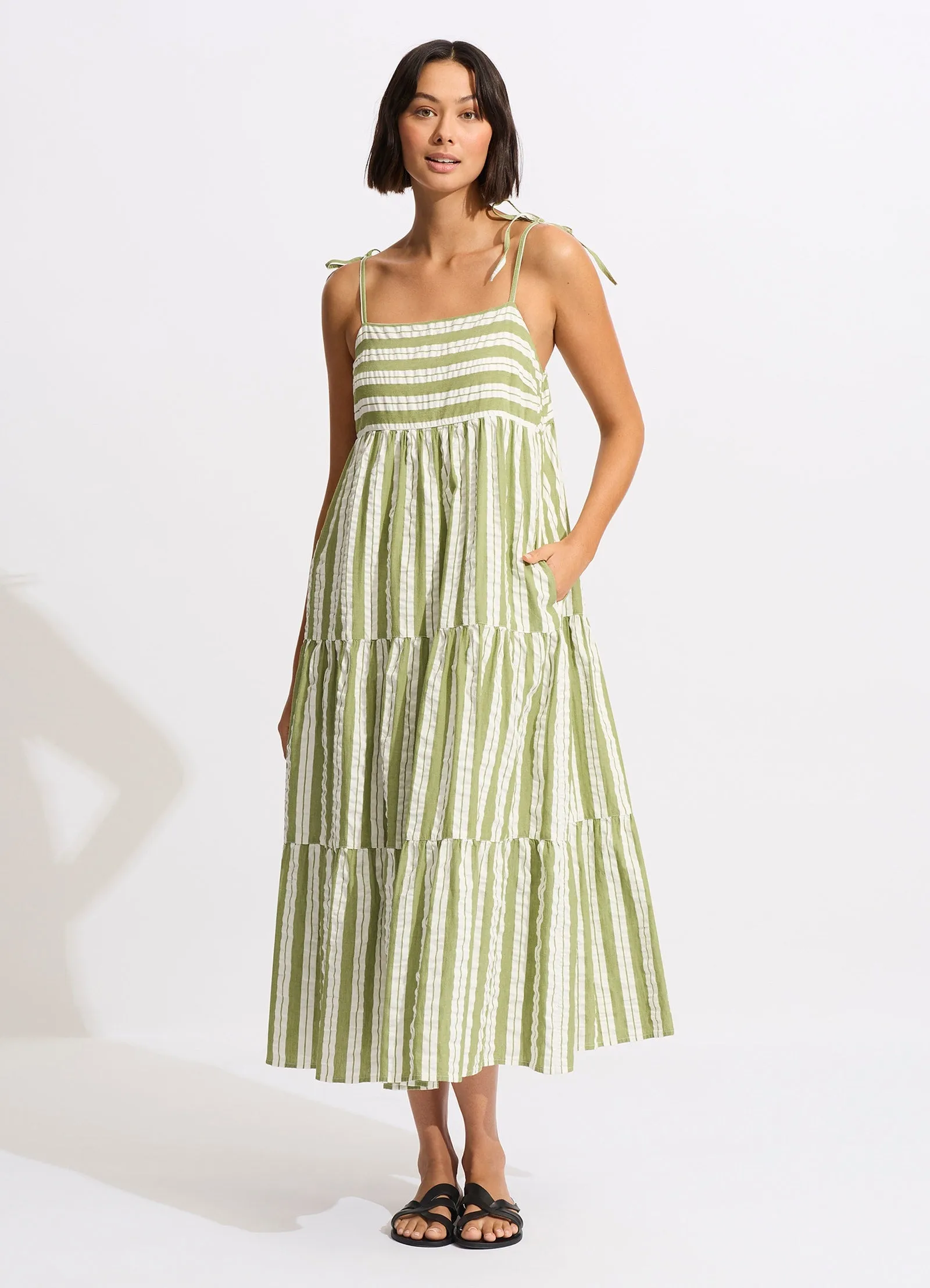 Cabana Tier Maxi - Olive Green