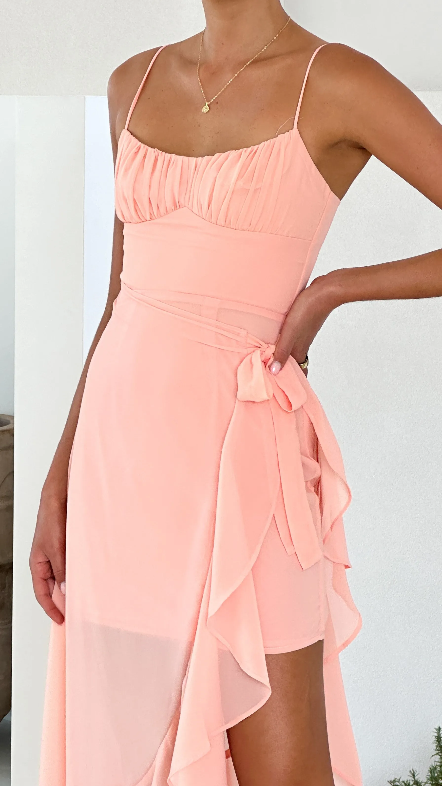 Caliste Midi Dress - Peach