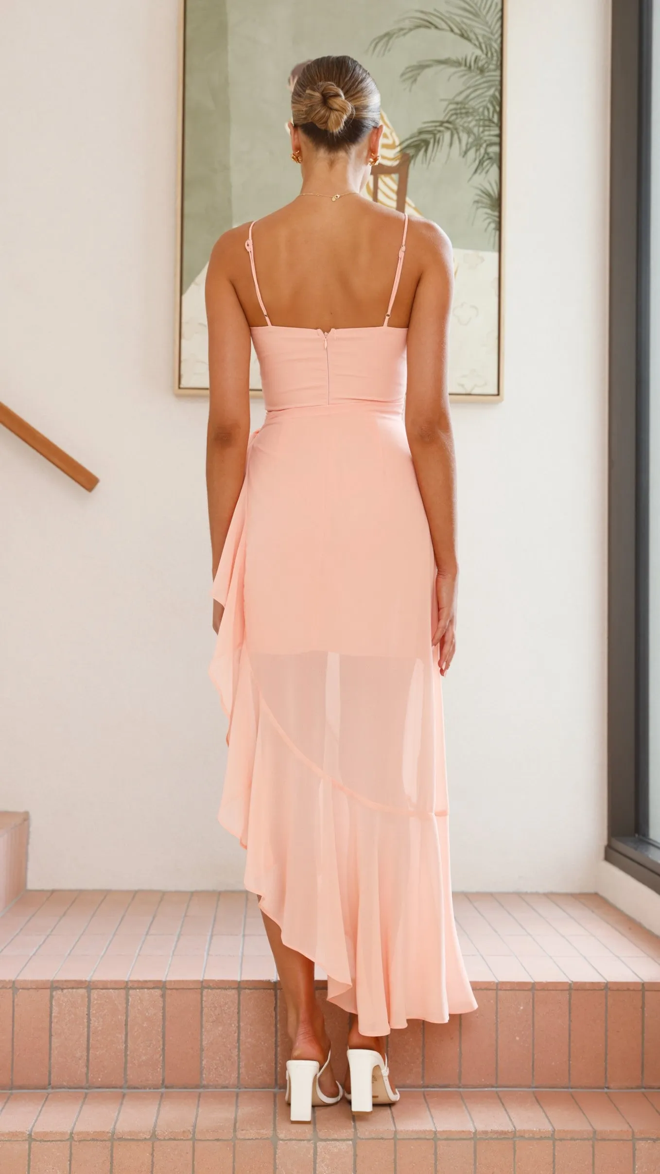 Caliste Midi Dress - Peach