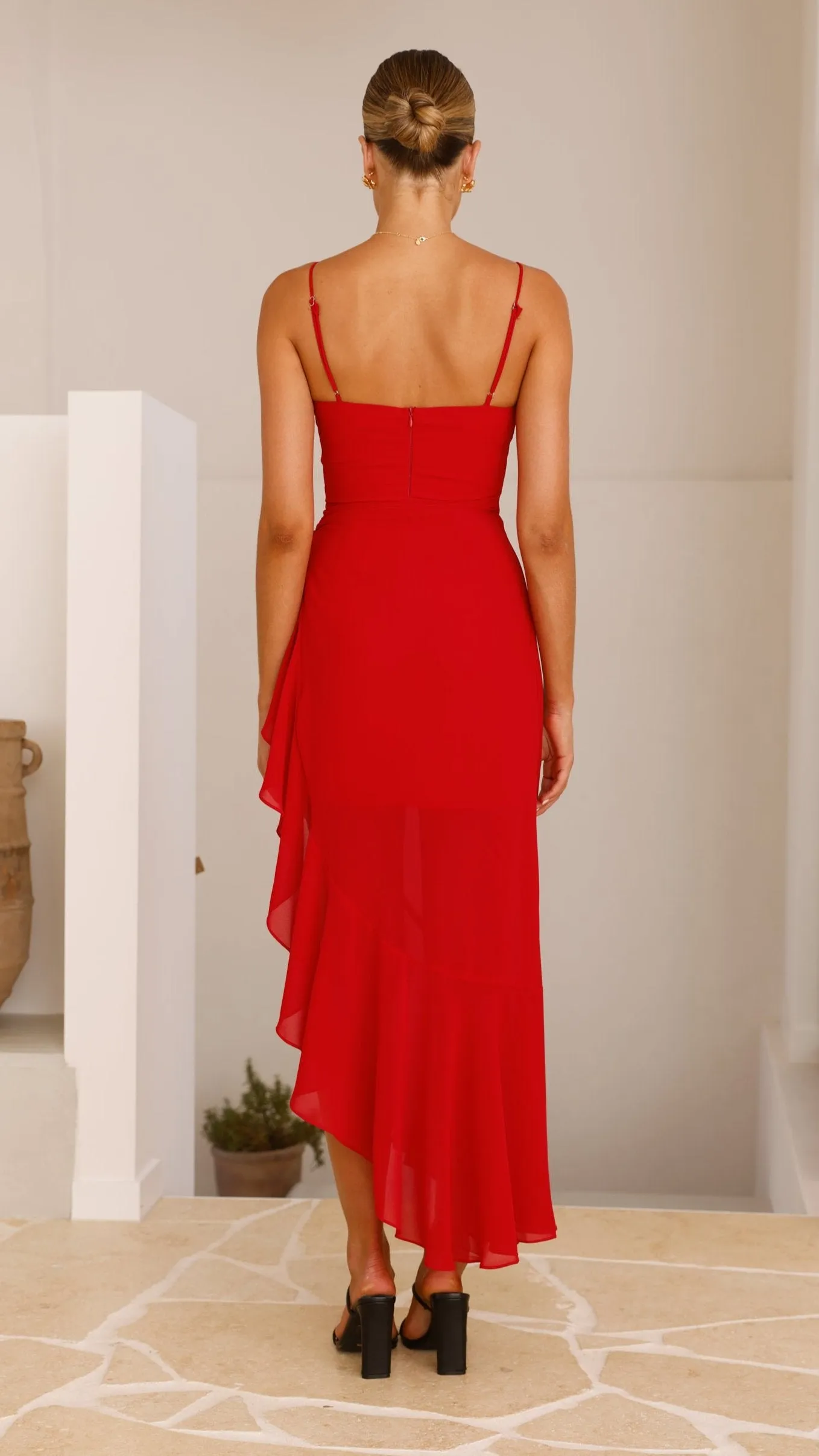 Caliste Midi Dress - Red