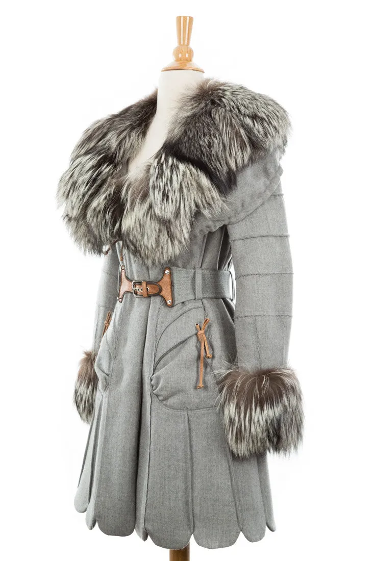 Capotto Wool Coat With Fur Trim