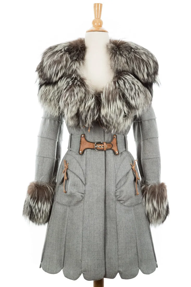 Capotto Wool Coat With Fur Trim