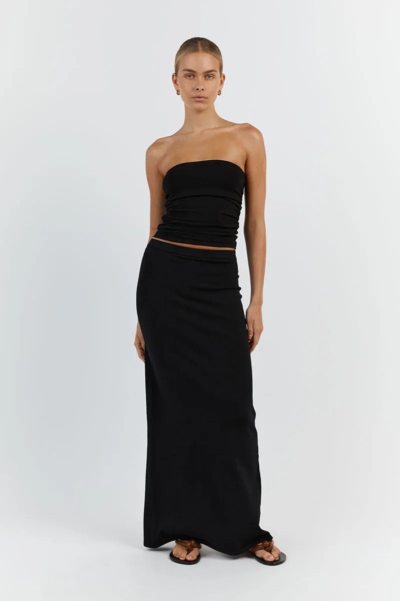 CARRIE BLACK MIDI SKIRT