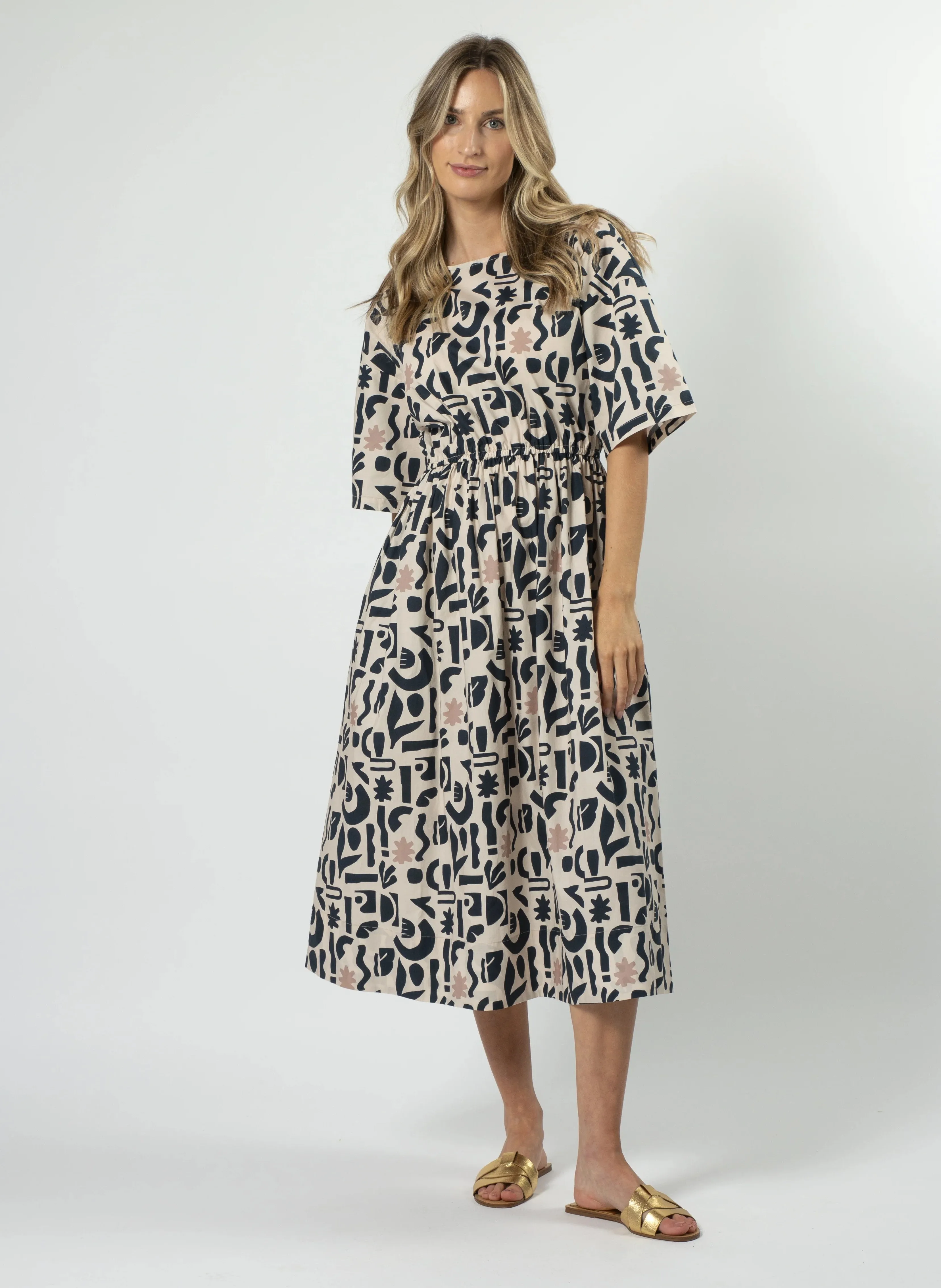 Carrie Dress - Navy Geo