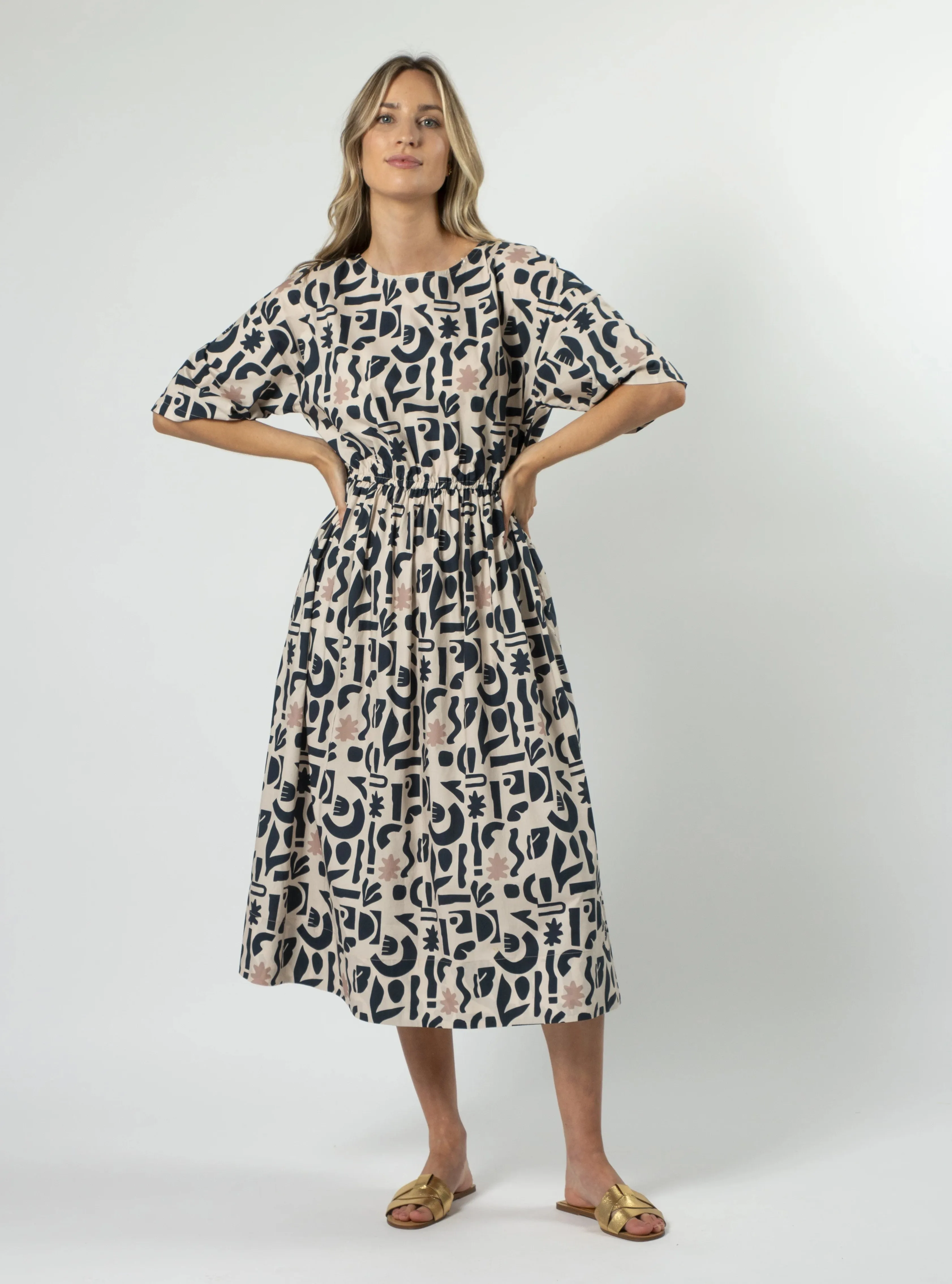 Carrie Dress - Navy Geo