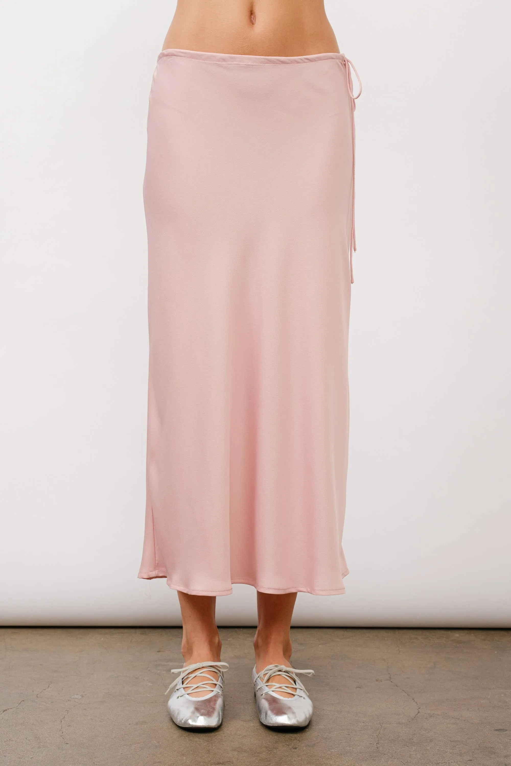 Christy Bias Midi Skirt - Pink Quartz