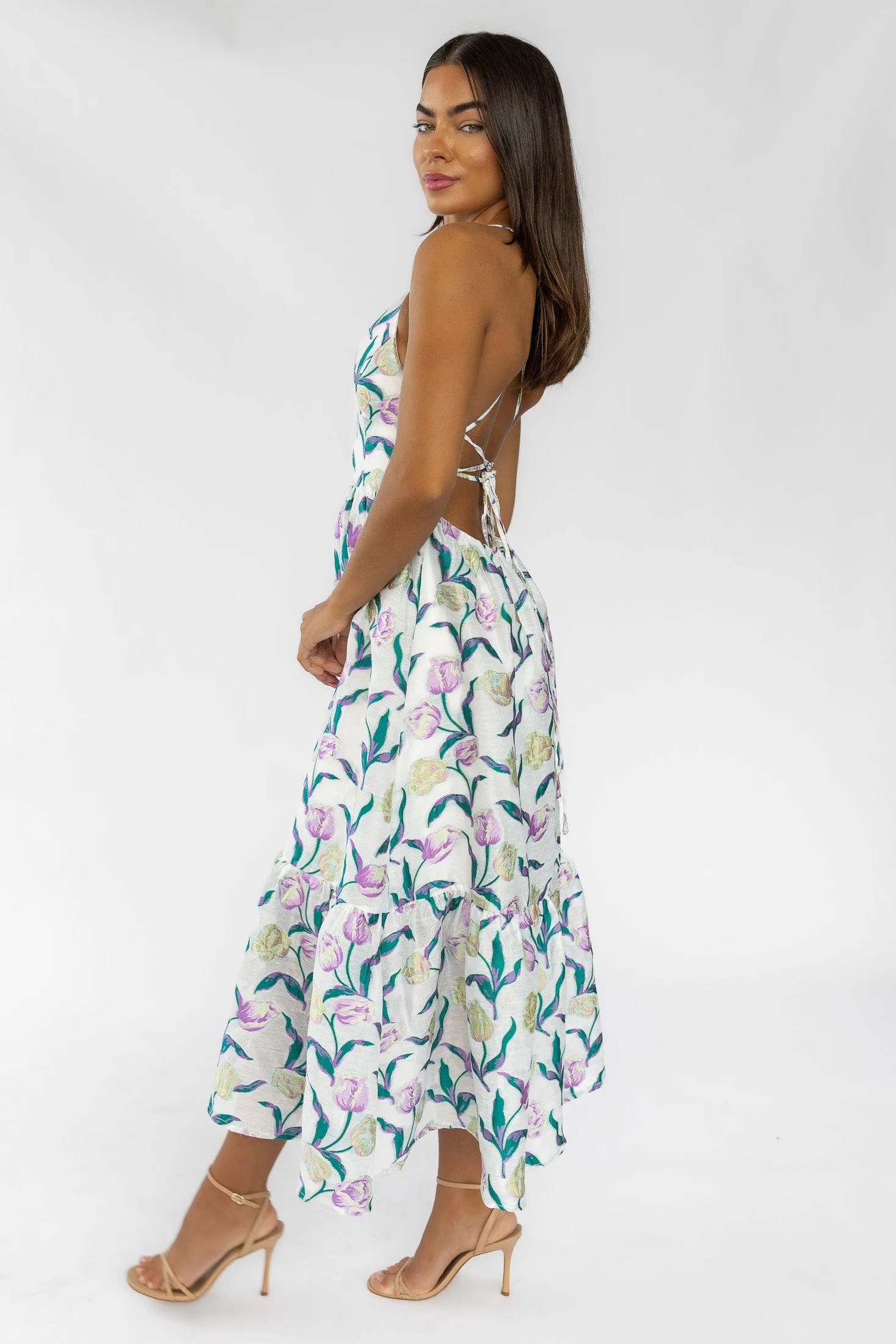 Claremont Floral Jacquard Midi Dress - Final Sale