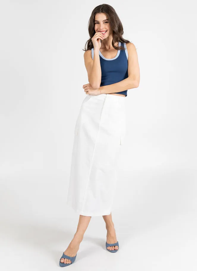 Cotton Twill Cargo Skirt