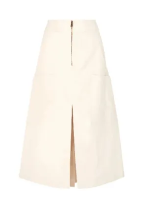 CREAM MIDI SKIRT