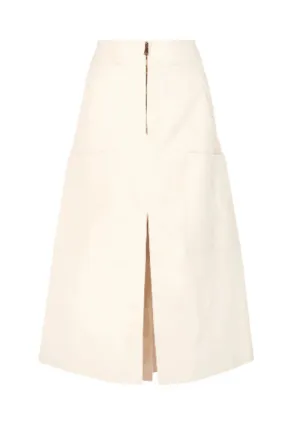 CREAM MIDI SKIRT