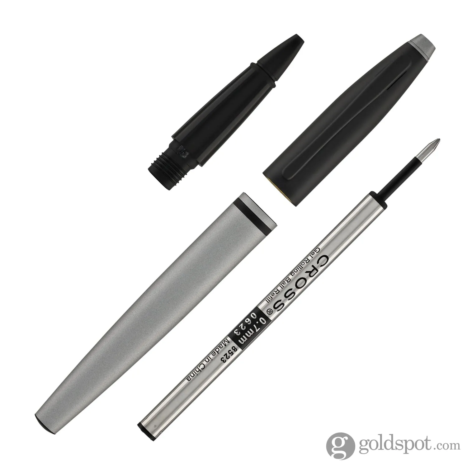 Cross Calais Rollerball Pen in Matte Gray Lacquer with Black Trim