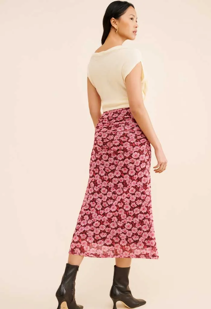 Dakota Mesh Midi Skirt-Carnation Ditzy