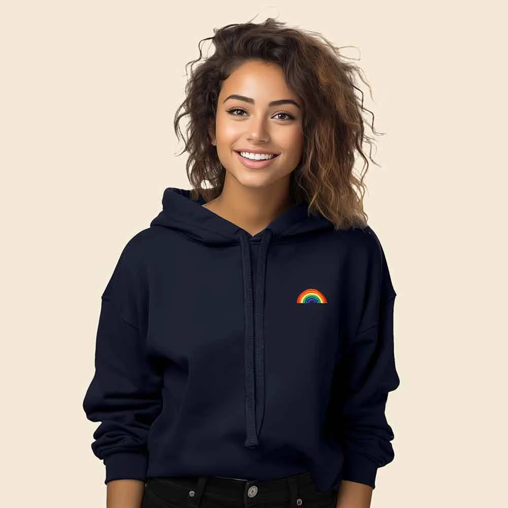 Dalix Rainbow Cropped Hoodie