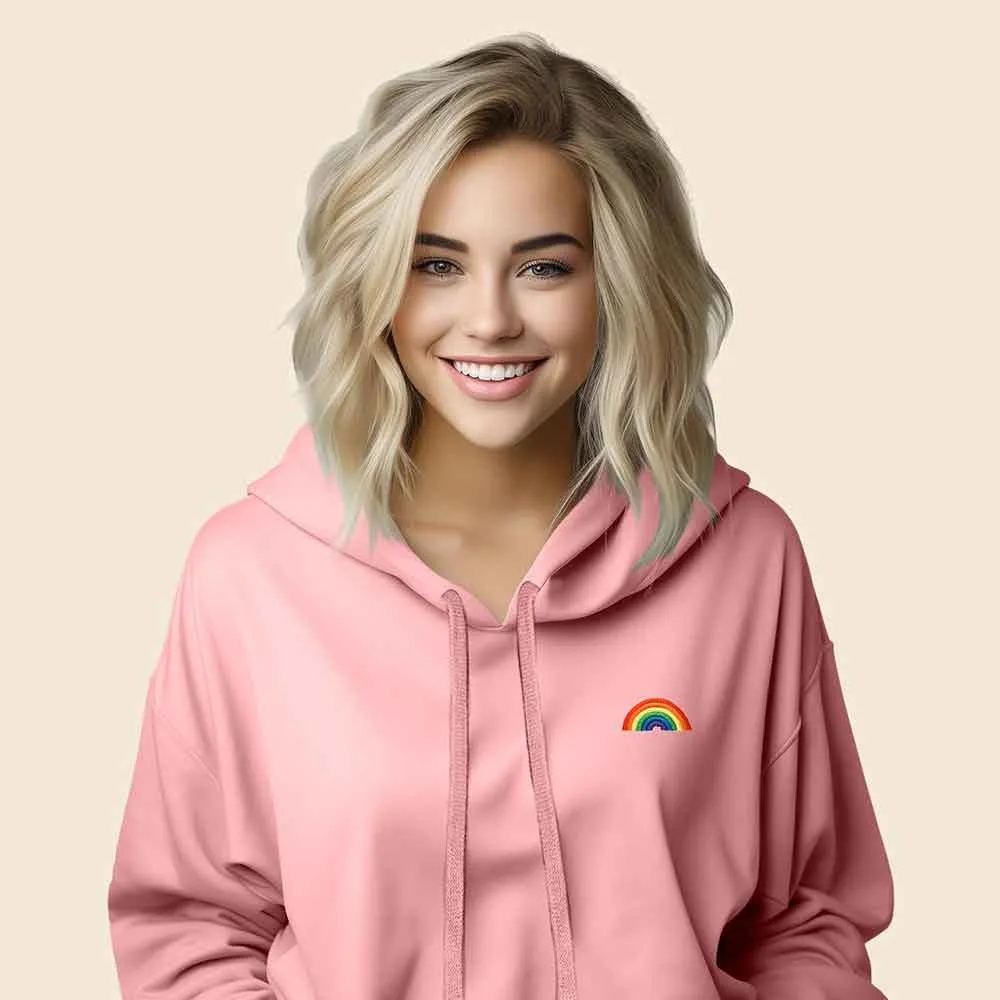 Dalix Rainbow Cropped Hoodie