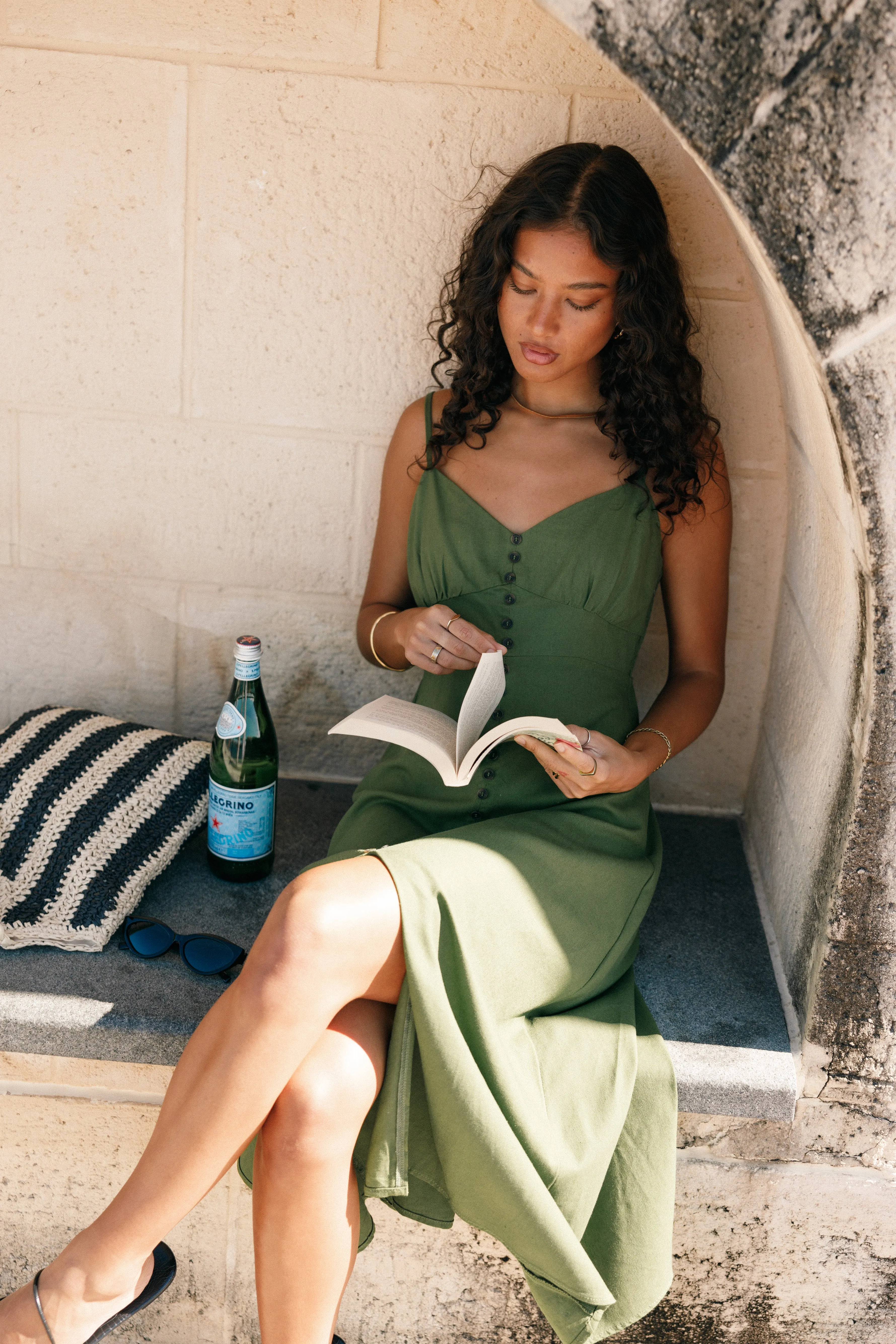 Darby Midi Dress - Ibiza Green