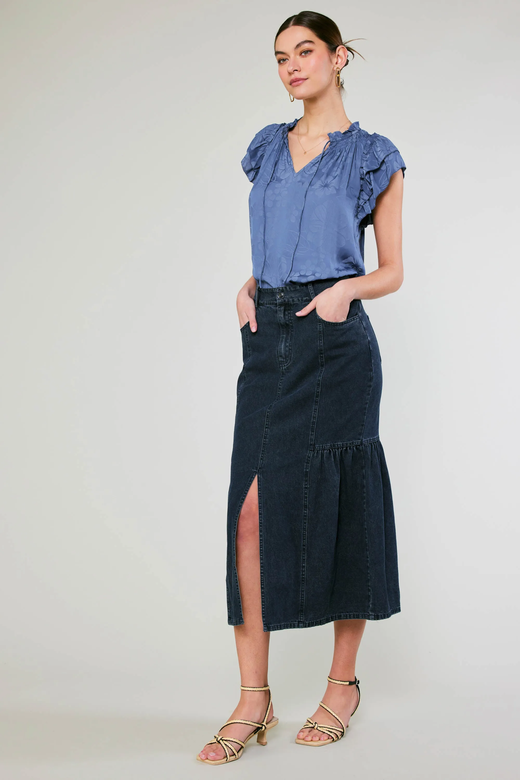 Denim Midi Skirt