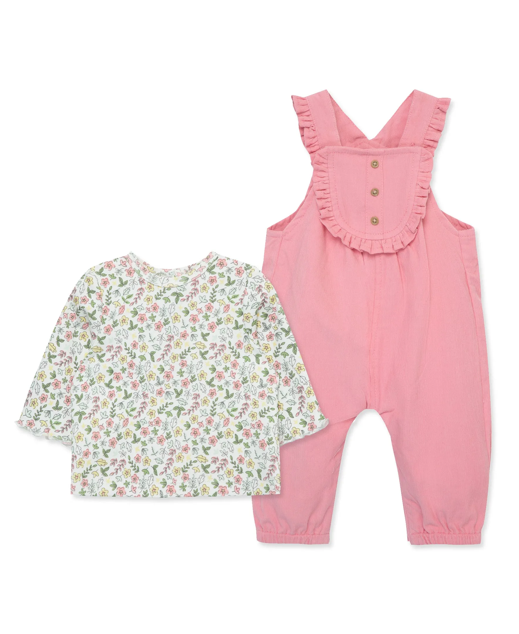 Ditsy Woven Overall Set (3M-12M)