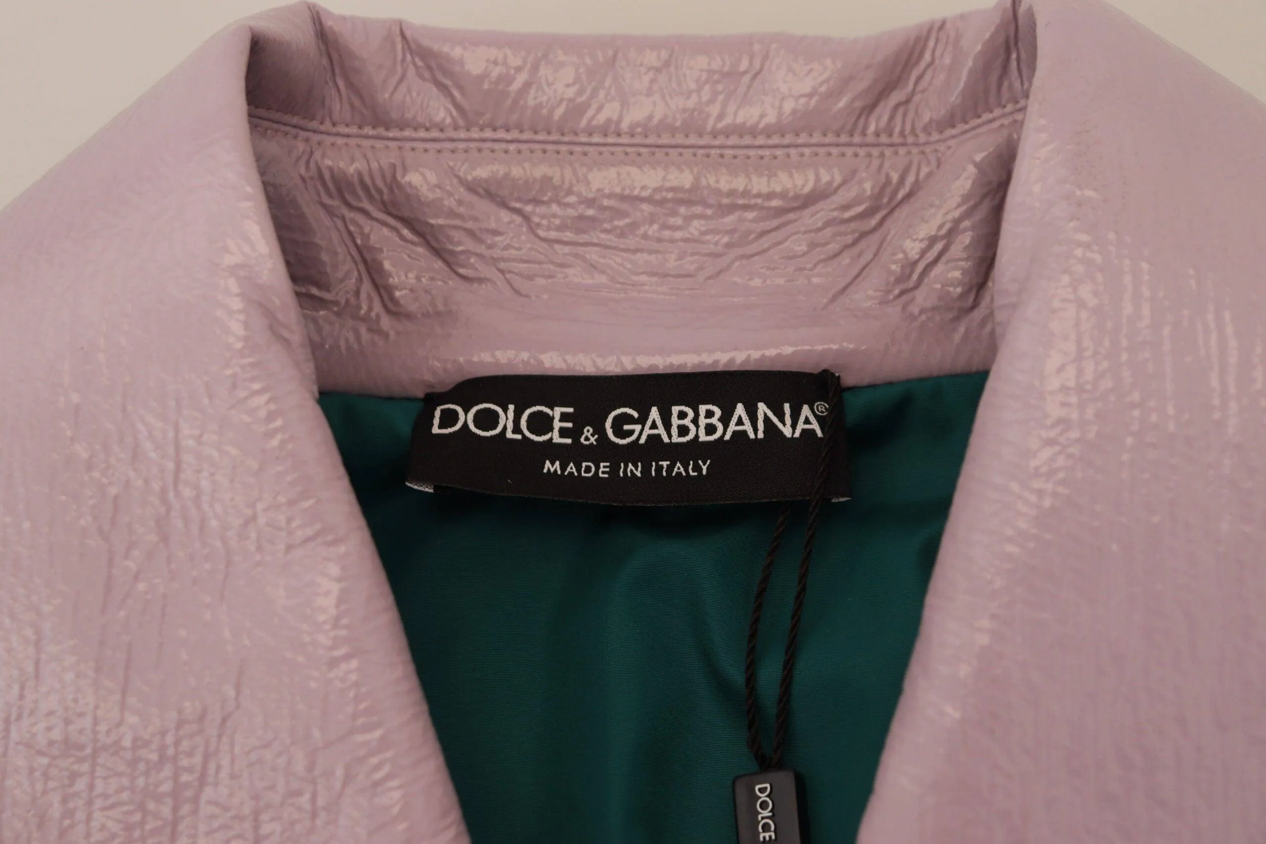 Dolce & Gabbana Purple Cotton Button Down Cropped Jacket