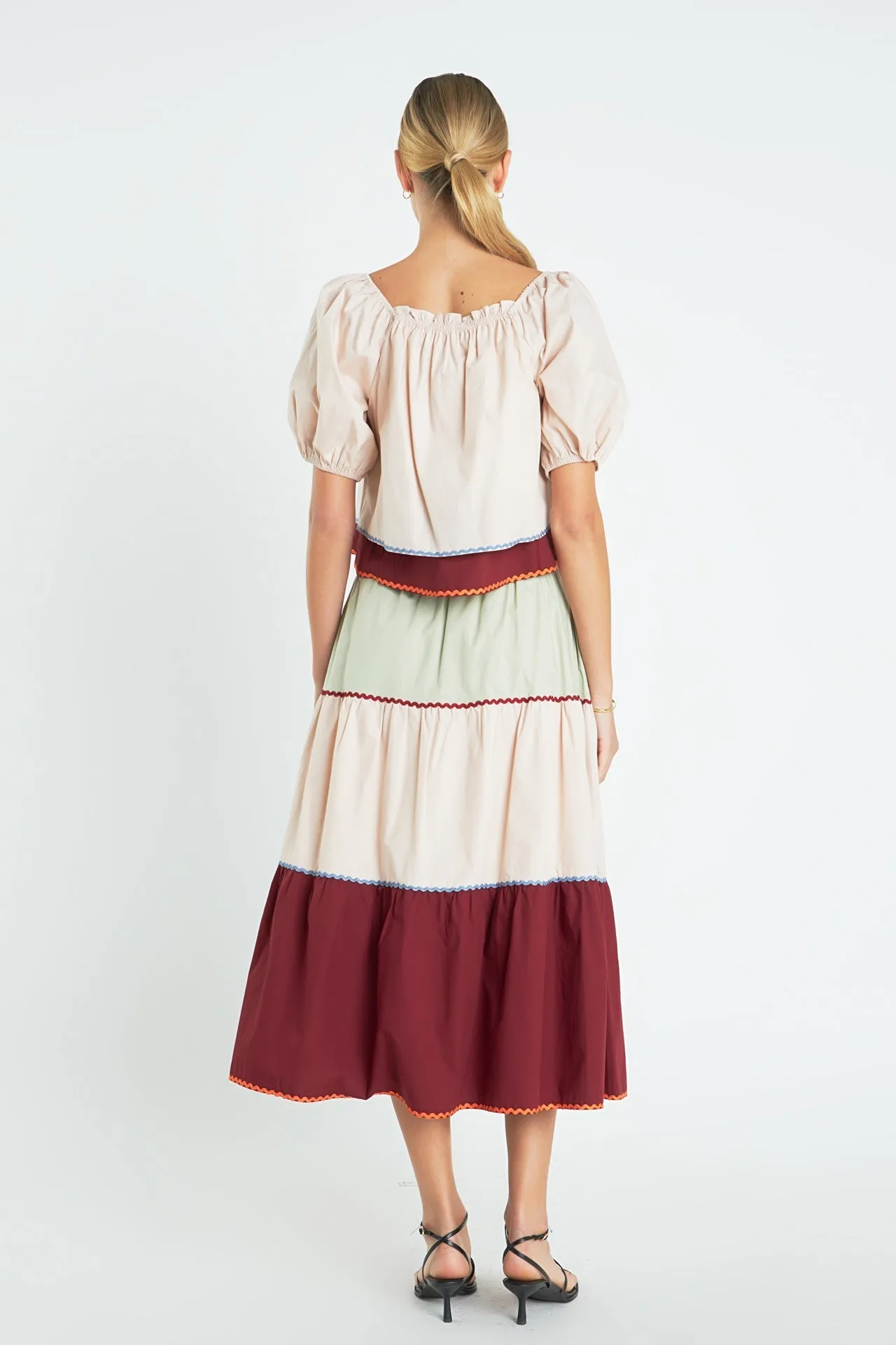 English Factory - Color Block Midi Skirt