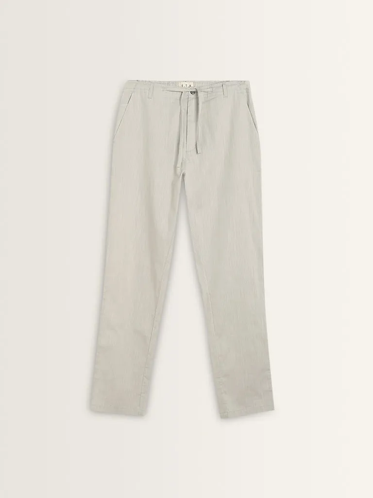 ETA Grey Mid-Rise Slim-Fit Cotton Chinos