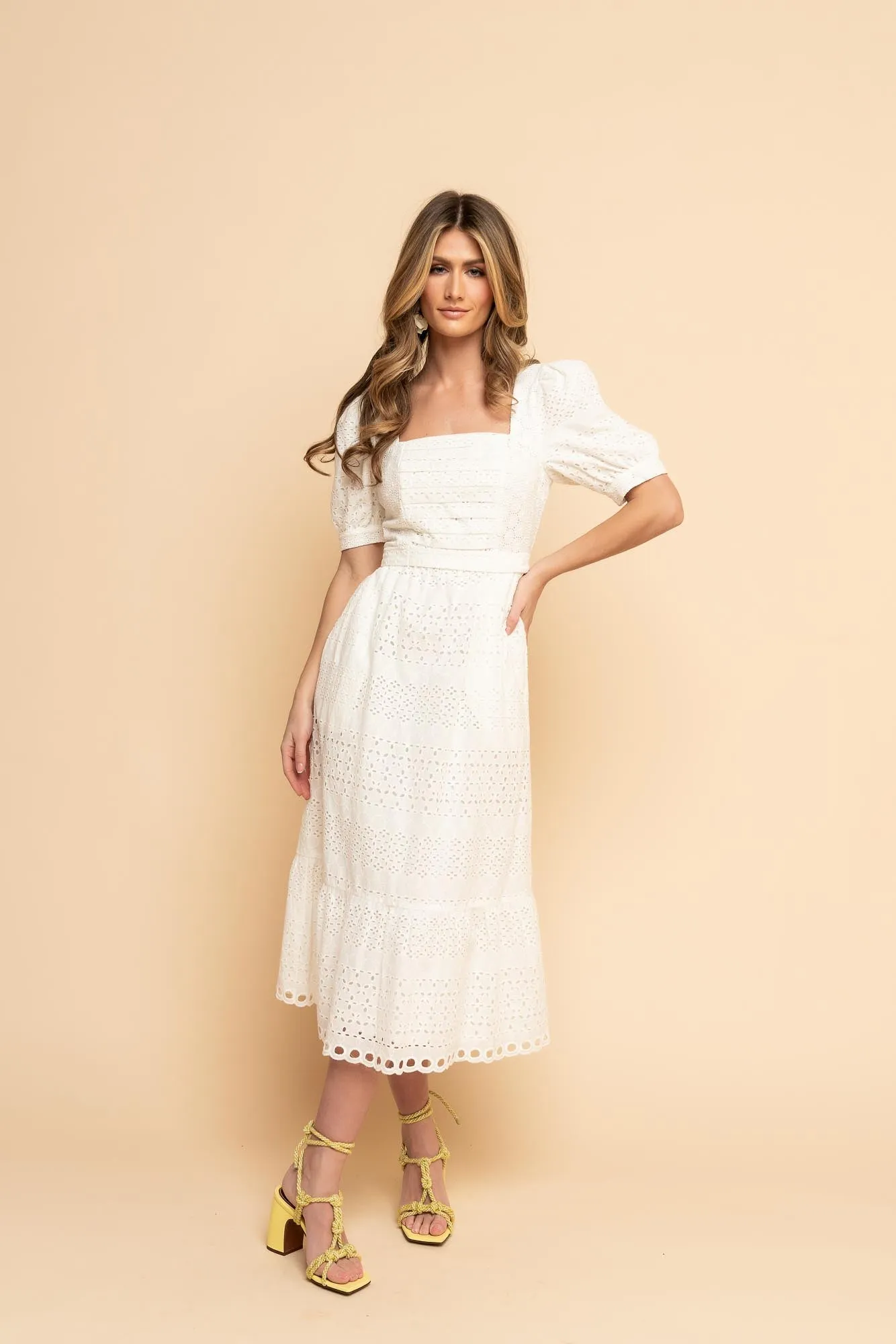 Eyelet Midi Dress