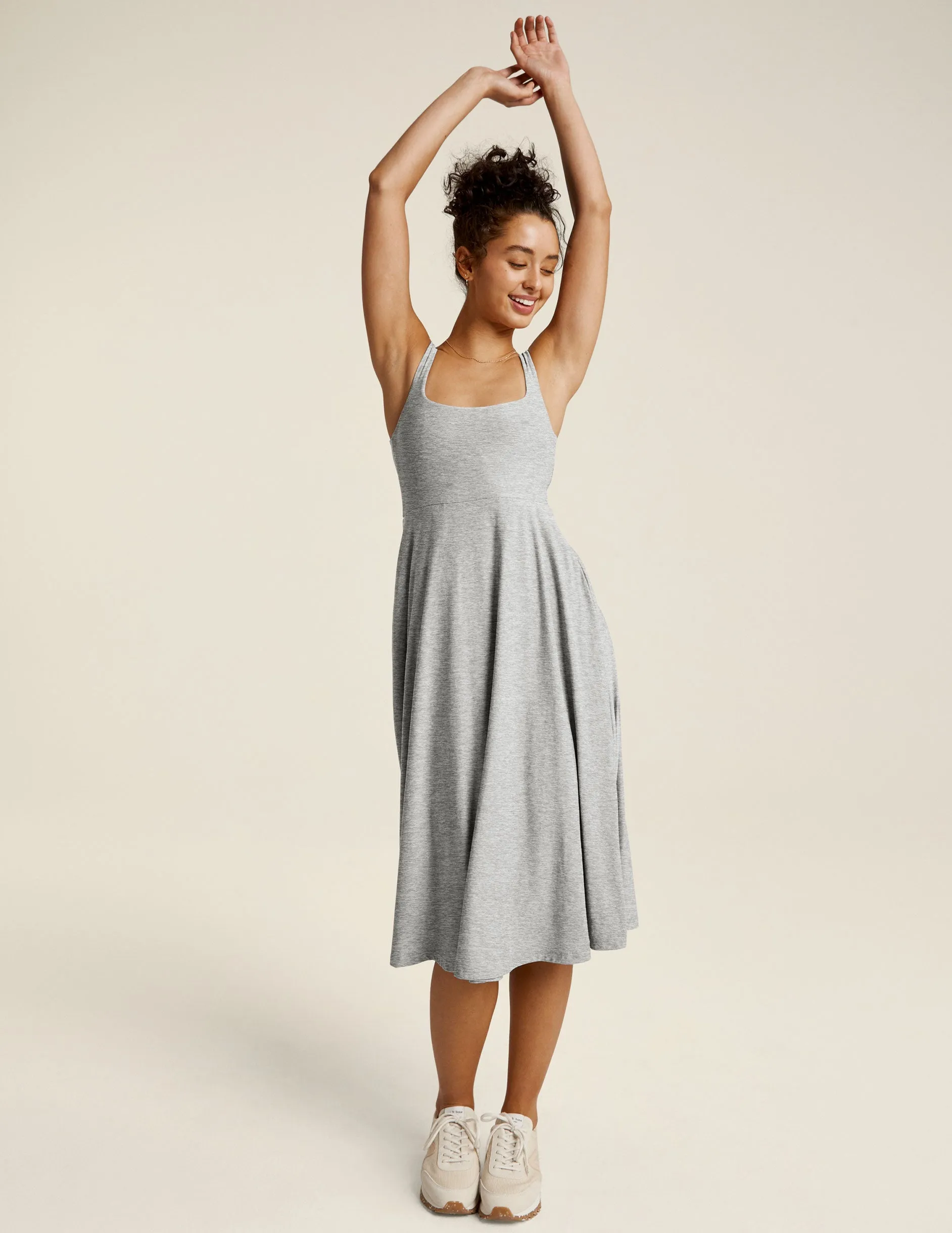 Featherweight At The Ready Square Neck Dress