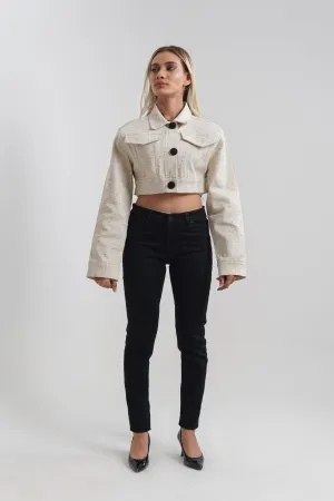 FF White Cropped Jacket