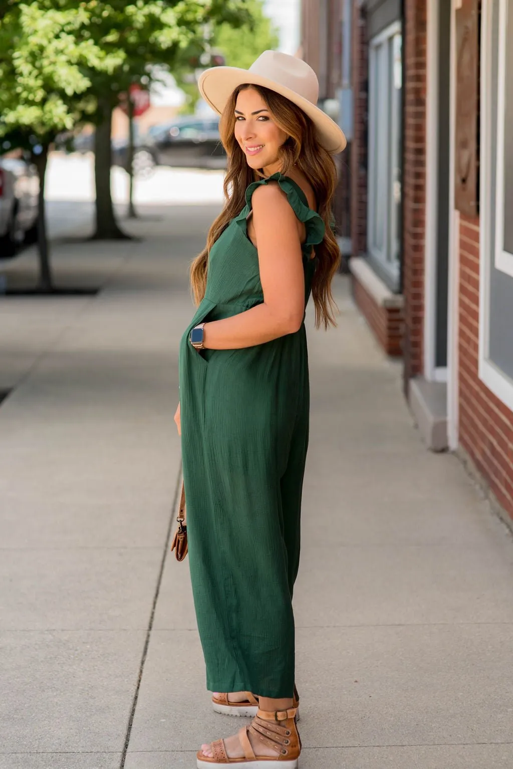 Flutter Trim Cropped Jumpsuit