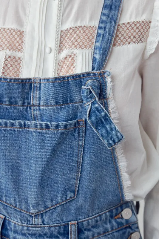 Frayed Overall Romper