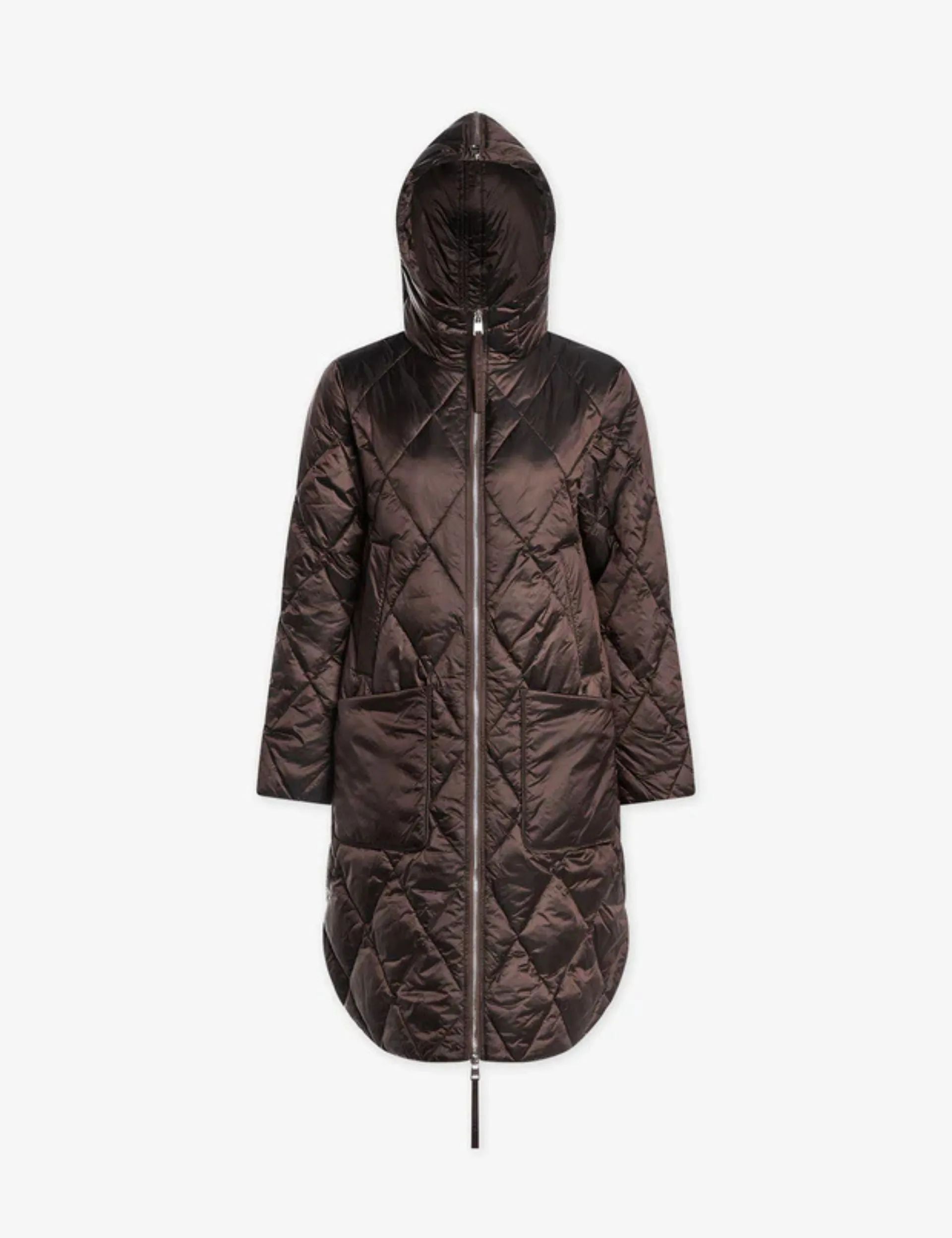 Frisco Long Quilt Jacket - Coffee Quartz Metallic