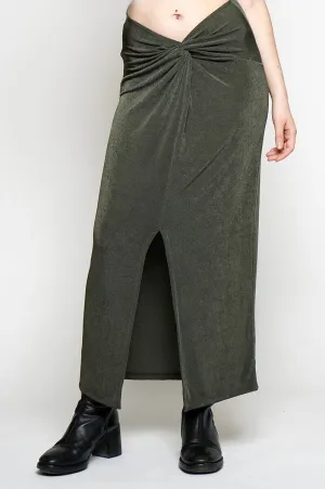 Gaia Front Twist Skirt - Olive