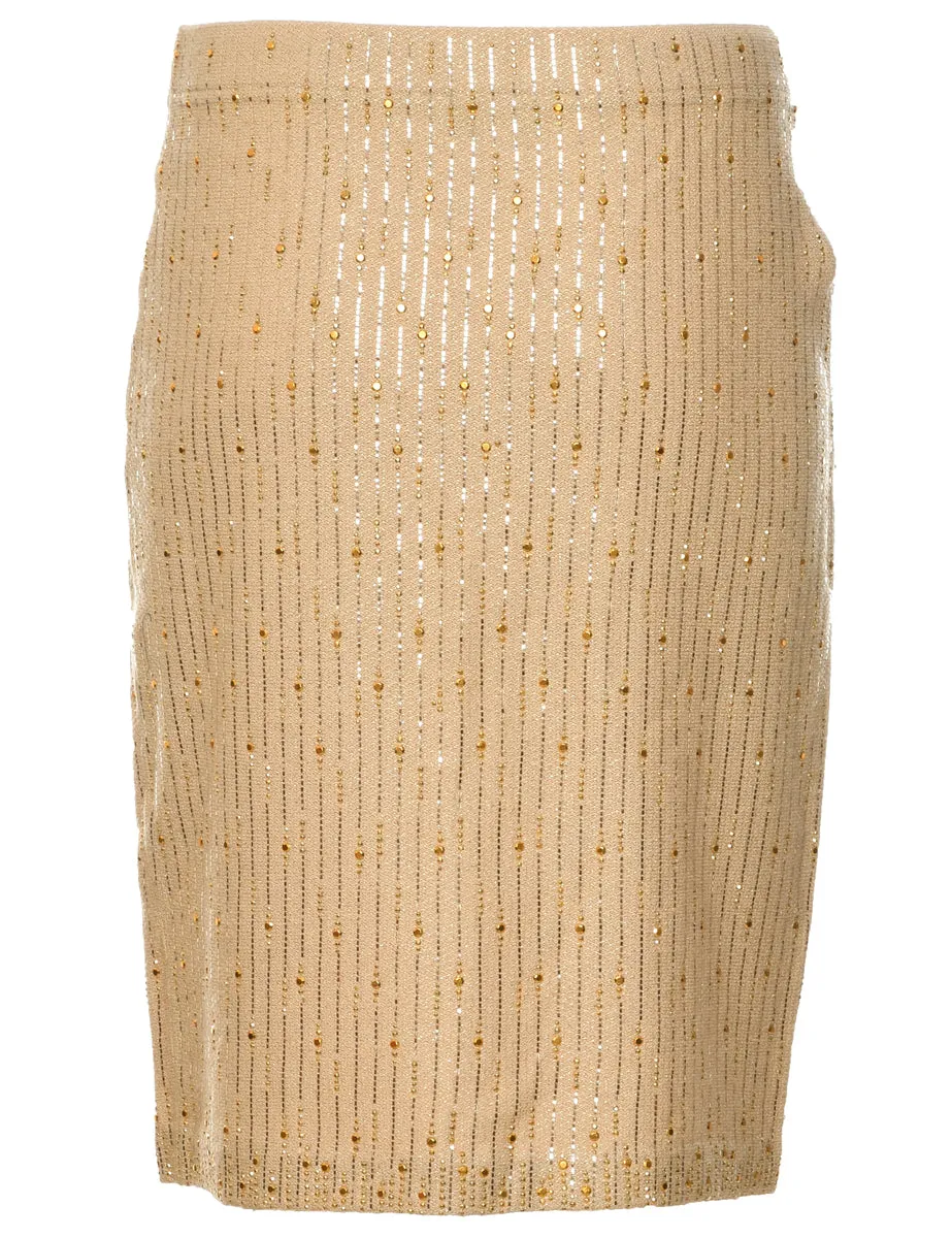 Gold Midi Skirt - M