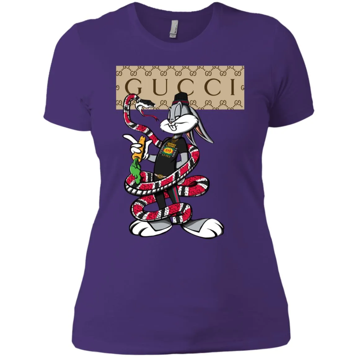 Gucci Rabbit Snake Gift Birthday T-shirt Women Cotton T-Shirt