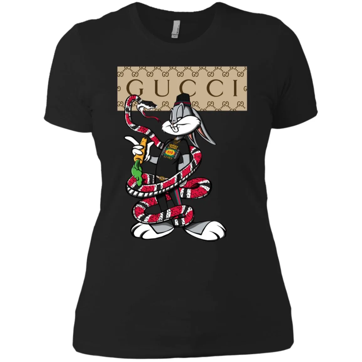 Gucci Rabbit Snake Gift Birthday T-shirt Women Cotton T-Shirt